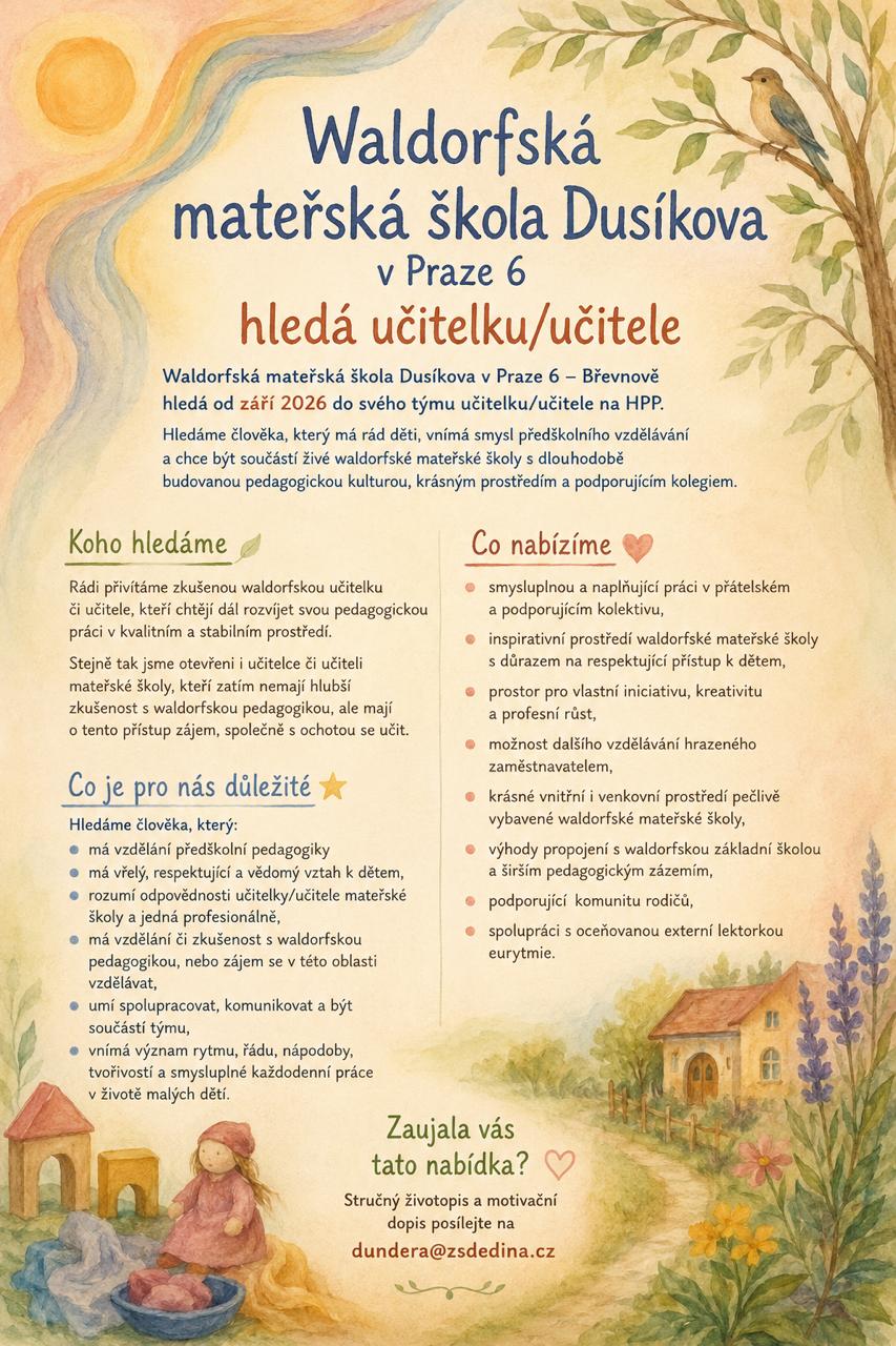 waldorf inzerat - ucitelka